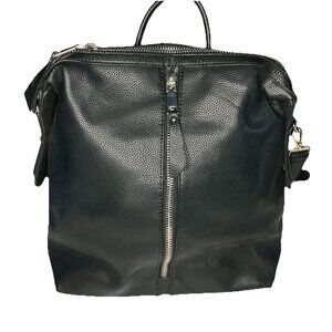 Nico & Olive Black Backpack Vegan Faux Leather Knapsack Minimalist